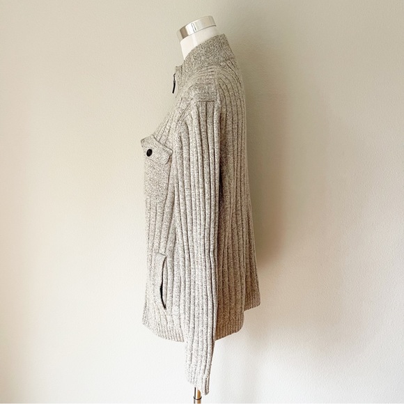 Tasso Elba M Knit Zip Up Wool Cardigan Sweater Size M - Picture 3 of 4